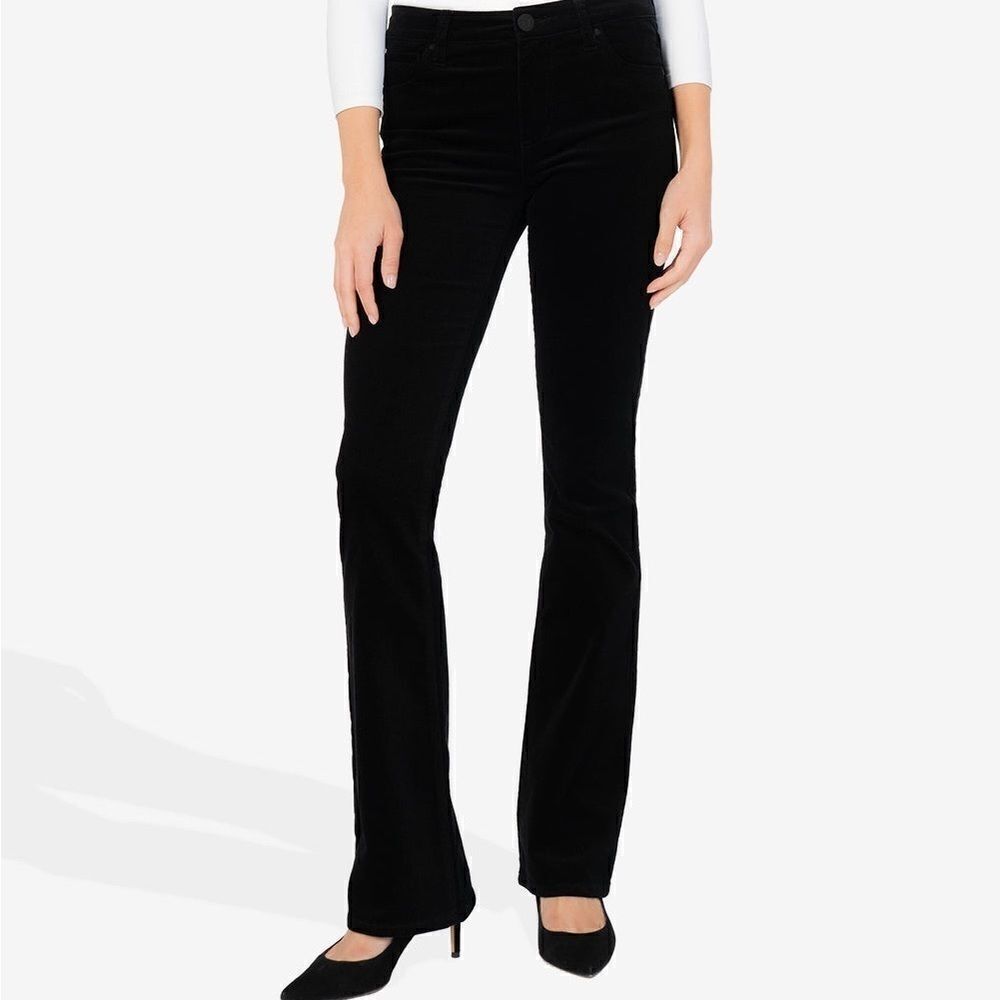 KUT from the kloth Karen Baby boot cut stretch black 5 pocket soft corduroy sz 8